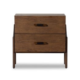 Halston Nightstand, Terra Brown Ash Veneer by Four Hands