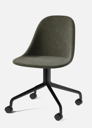 Harbour Swivel Side Chair with Casters, Black Legs, Fiord 961 Seat