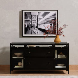 Shadow Box Modular Filing Credenza-Black