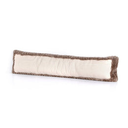 Banded Sheepskin Pillow-Brown-12"x48"