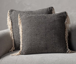 Davis Pillow-Diamond Stitch with Fringe