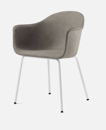 Harbour Dining Chair, White Legs, Leather Dakar 0842 Seat