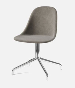 Harbour Swivel Side Chair, Polished Aluminum Legs, Melange Nap 211 Seat