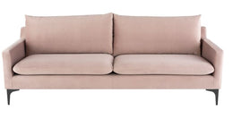 Anders Sofa - Blush with Matte Black Legs