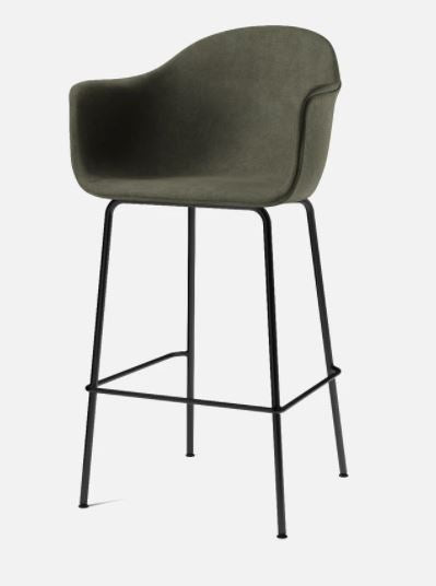 Harbour Bar Chair, Black Legs, Leather Dakar 0250 Seat