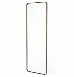 Walsh Floor Mirror-Aged Antique Brass