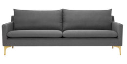 Anders Sofa - Slate Grey with Brushed Gold Legs