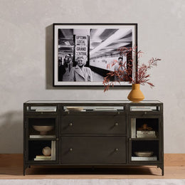 Shadow Box Modular Filing Credenza-Gunmetal