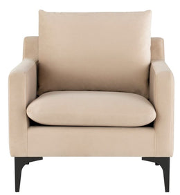 Anders Lounge Chair - Nude with Matte Black Legs