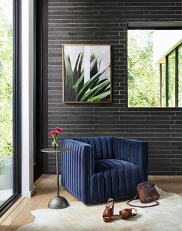 Augustine Swivel Chair-Sapphire Navy