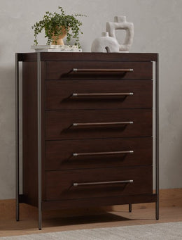 Jordan 5 Drawer Dresser-Warm Brown