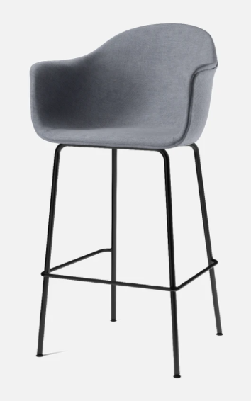 Harbour Bar Chair, Black Legs, Fiord 751 Seat