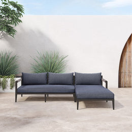 Sherwood Outdoor 2 Piece Sectional-Right Arm Facing Chaise, Faye Navy