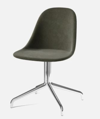 Harbour Swivel Side Chair, Polished Aluminum Legs, Leather Dakar 0842 Seat