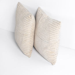 Kantha Stitch Pillow-Taupe