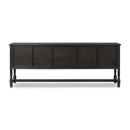 Bari Sideboard, Cracked Smoked Black Veneer