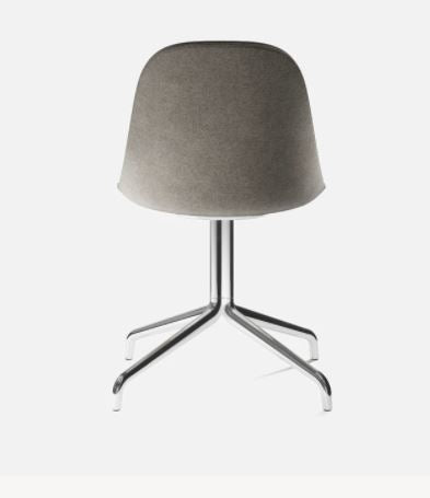 Harbour Swivel Side Chair, Polished Aluminum Legs, Melange Nap 211 Seat