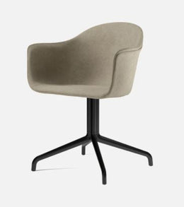 Harbour Swivel Arm Chair, Black Base, Fiord 751 Fabric