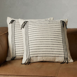 Olander Square Pillow-Black & Cream-Set 2-20''