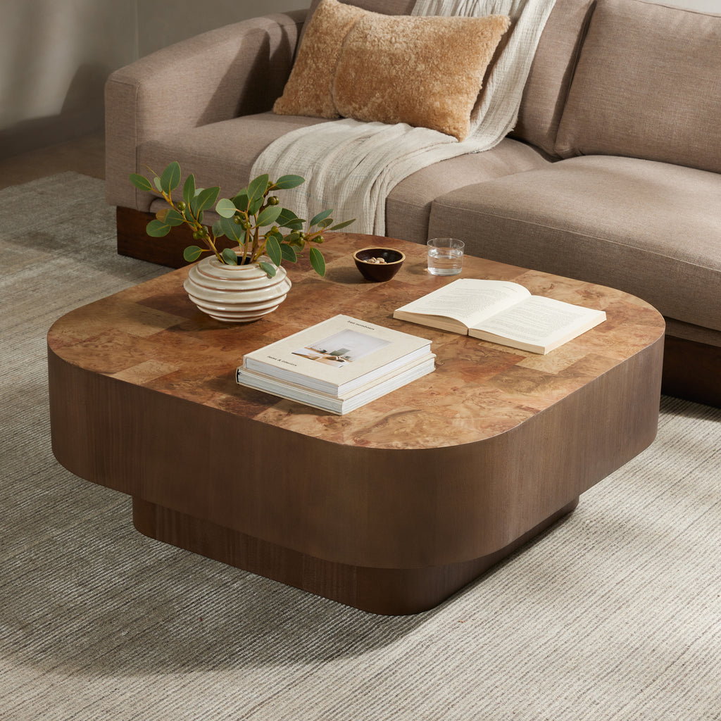 Blanco Coffee Table - Warm Umber Burl