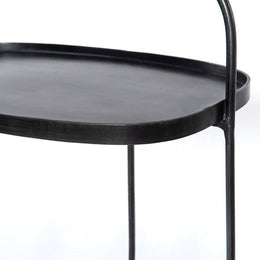 Anika End Table-Hammered Grey