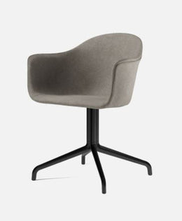 Harbour Swivel Arm Chair, Black Base, Leather Dakar 0250