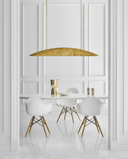 Utopia Large Linear Pendant, Gild with Frosted Acrylic