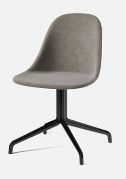 Harbour Swivel Side Chair, Black Legs, Leather Dakar 0250 Seat