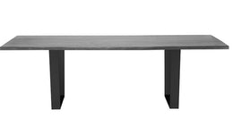 Versailles Dining Table - Oxidized Grey with Matte Black Legs, 78in