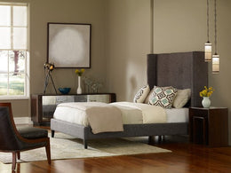 Madison Upholstered King Bed-Charcoal