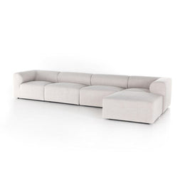 Collins 4 Piece Sectional with Ottoman-Gibson Wheat