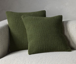 Cello Woven Rope Pillow-Green-Set 2-20"