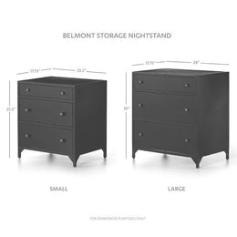 Belmont Storage Nightstand-Gunmetal