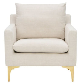 Anders Lounge Chair - Sand with Brushed Gold Legs