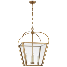 Riverside Medium Square Lantern - Antique Burnished Brass