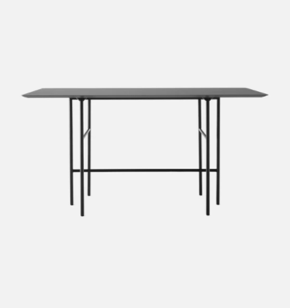 Snaregade Bar Table, Rectangular, Black/Charcoal Linoleum