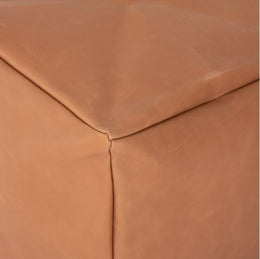 Sandro Leather Pouf, Whiskey