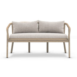 Tate Outdoor Bench-Stone Grey/Brown