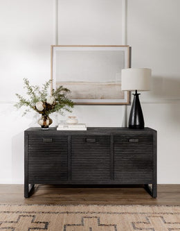 Lorne Media Console-Dark Reeded Totem