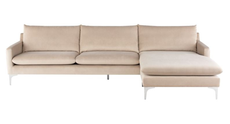 Anders Sectional Sofa - Nude, 117.3in