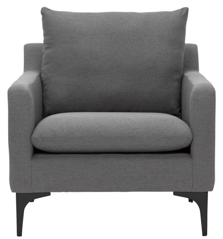 Anders Lounge Chair - Slate Grey with Matte Black Legs