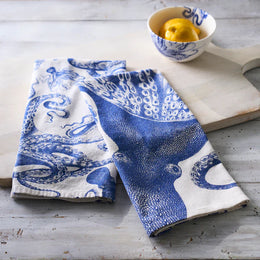 Lucy The Octopus In Mist Set/2 Thick,Cotton Kitchen Towels