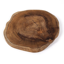 Zona Round Tray-Natural Teak