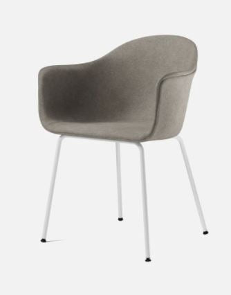 Harbour Dining Chair, White Legs, Leather Dakar 0842 Seat