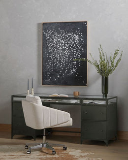 Shadow Box Executive Desk-Gunmetal