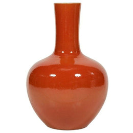 Orange Globular Vase