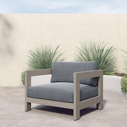 Caro Outdoor Chair-Weathered Grey/Navy