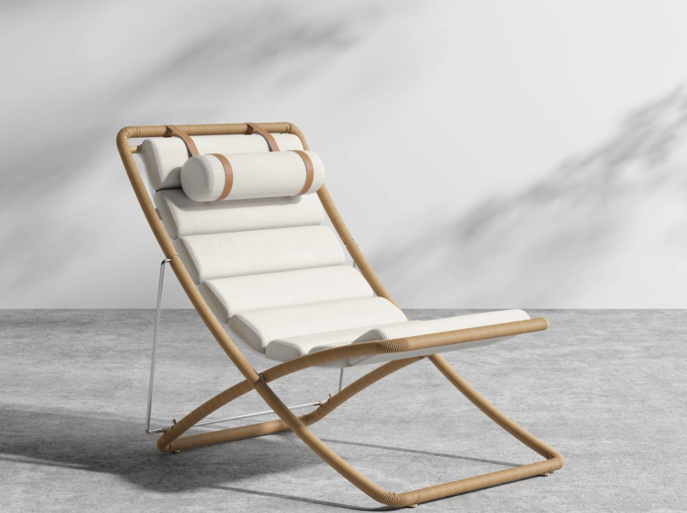 Jericho Sling Chair, Outdoor Frame (Faux Tan Wicker)