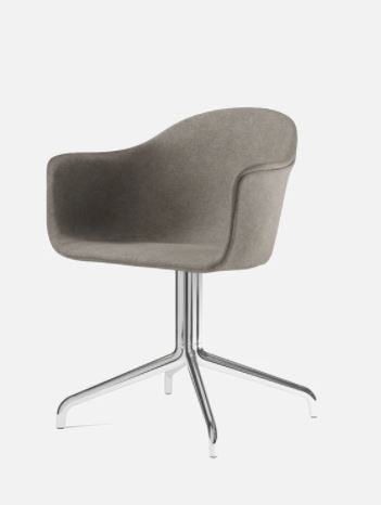 Harbour Swivel Arm Chair, Polished Aluminum Base, Leather Dakar 0250