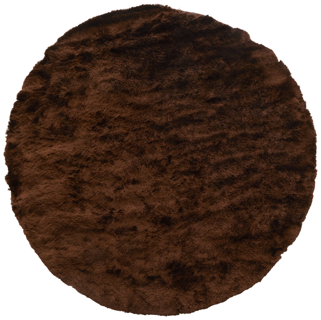 Indochine Modern Solid Brown Area Rug (8' x 8')